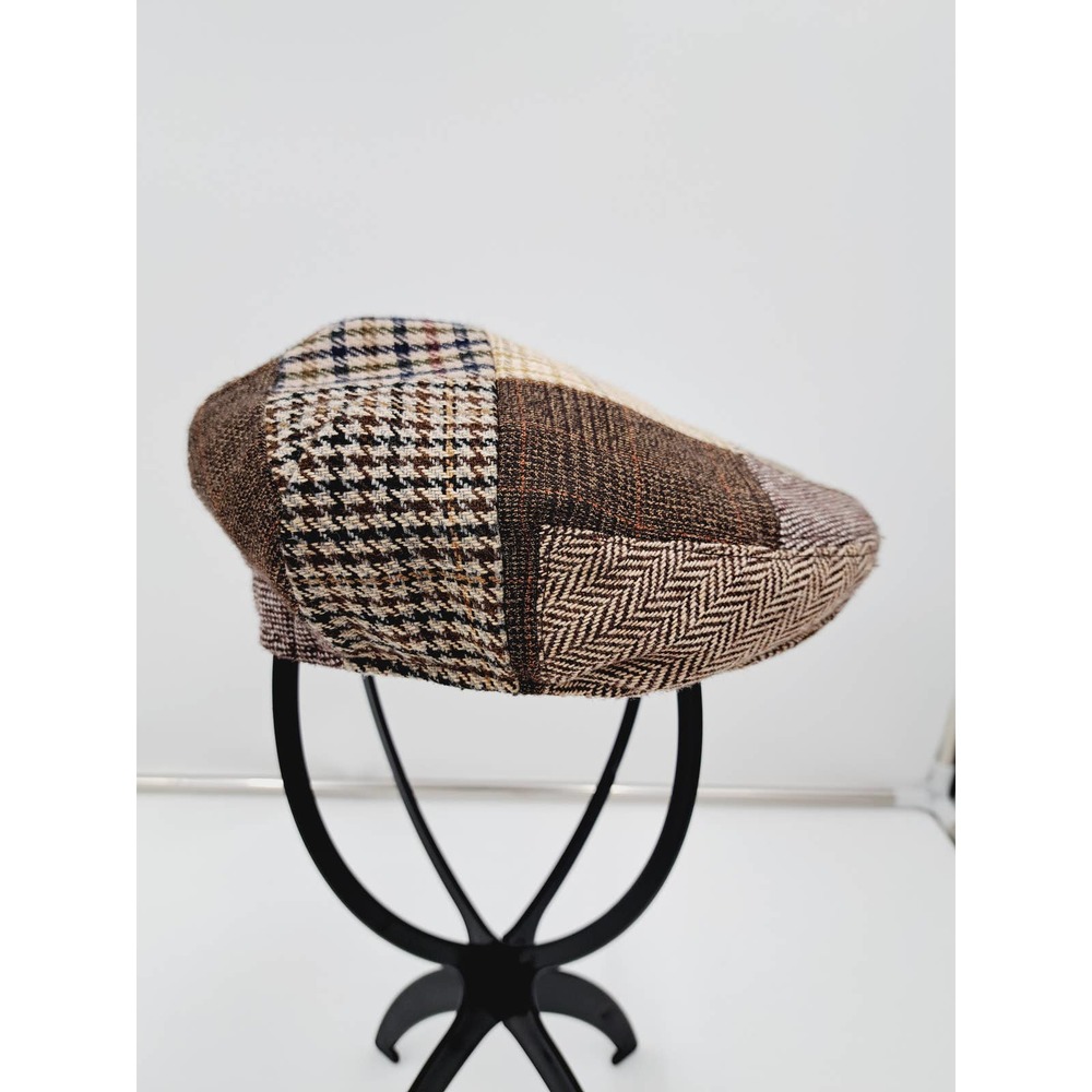NWOT Baby Rattle Mixed Plaid Herringbone Newsboy cap 12-24 Months